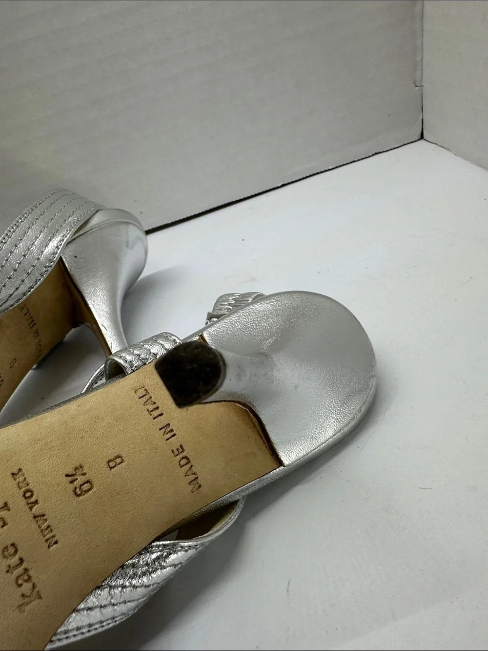 kate spade Metallic Silver Bow Slingback Sandals